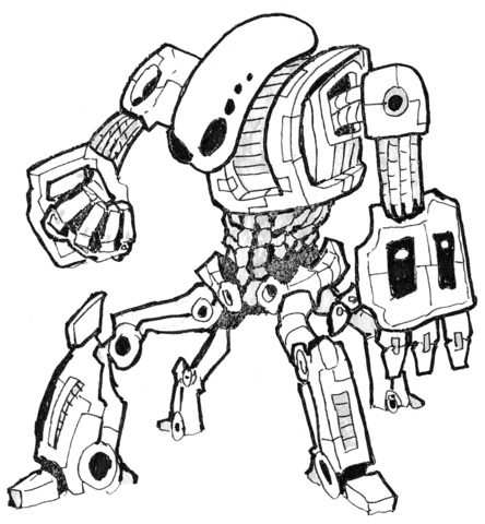 Sci Fi Robot   Four Legged Alien Coloring Page